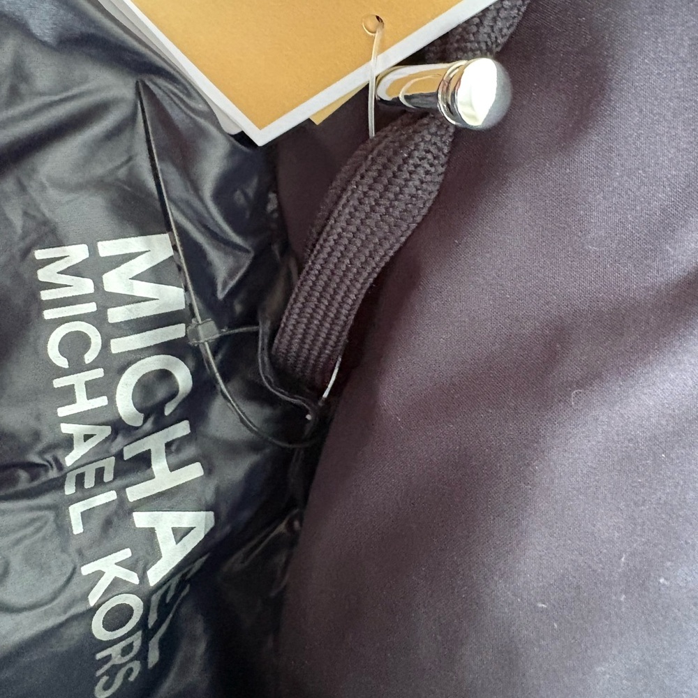 NWT -Michael Kors Black Quilted Hooded Puffer Jacket M - Picture 12 of 16